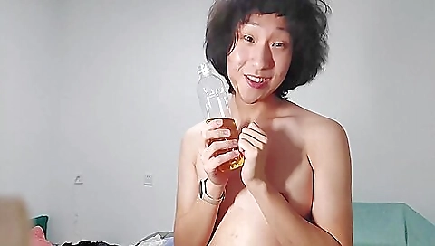 This Cute Makeup-free Asian Ladyboy With Acne Loves Anything Smelly Such As Asshole Feet Socks And Piss!